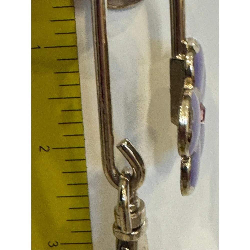 Alexx Inc Finders Key Purse Purple Enamel Flower Rhinestone Key Finder Hook